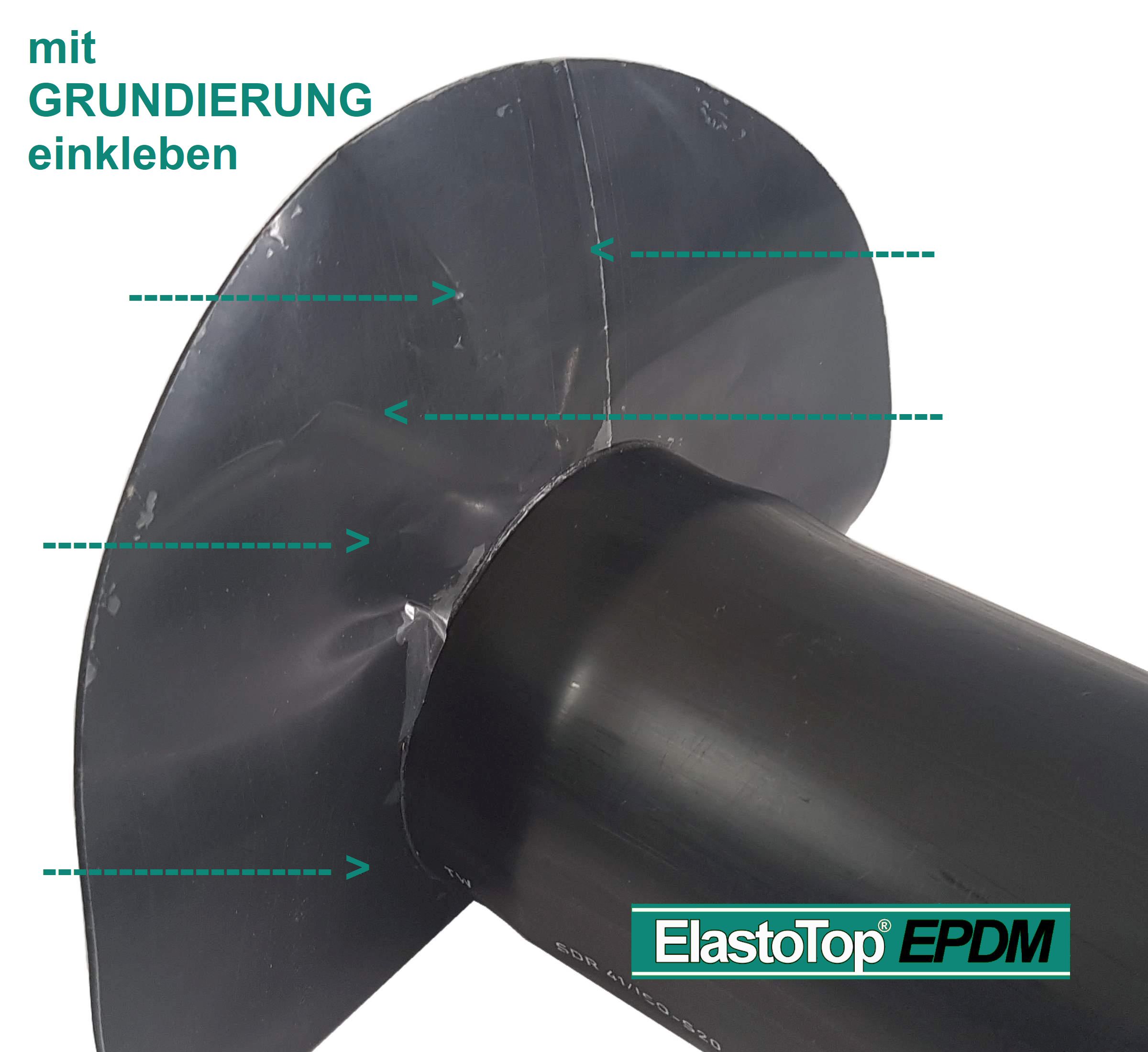 Dachgully mit flexiblen Systemflansch EPDM (nur mit Grundierung einsetzbar)